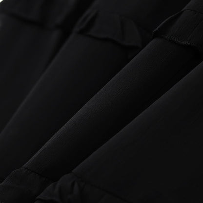 Robe midi élégante grande taille à col en V, volants et taille nouée - image 5