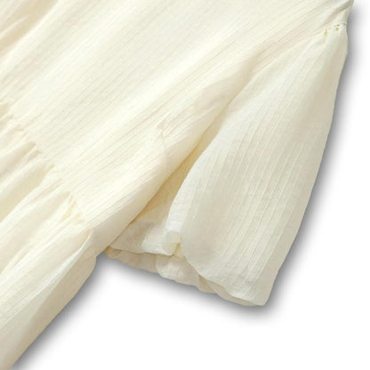 Robe midi à manches bouffantes en mélange Tencel texturé - image 2