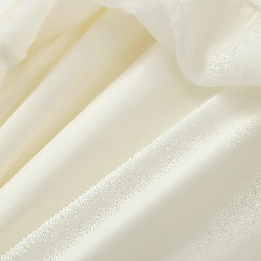 Robe midi à manches bouffantes en mélange Tencel texturé - image 4