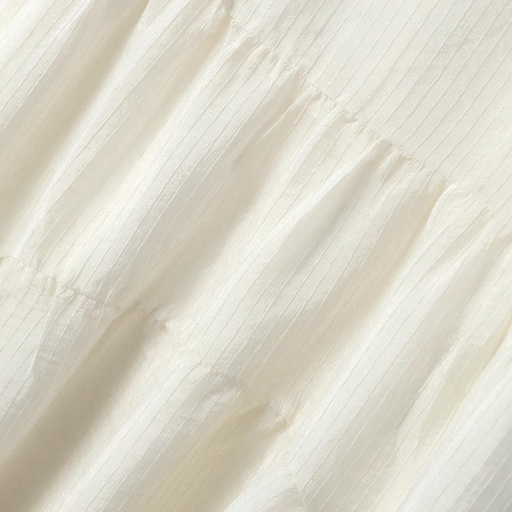 Robe midi à manches bouffantes en mélange Tencel texturé - image 3
