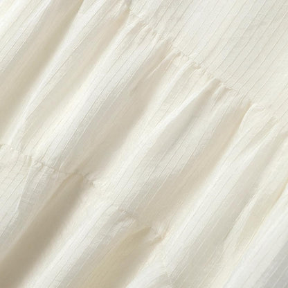 Robe midi à manches bouffantes en mélange Tencel texturé - image 3
