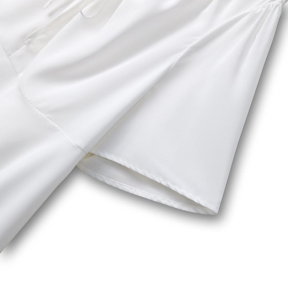 Blouse péplum à col V et col noué à volants grande taille - image 2