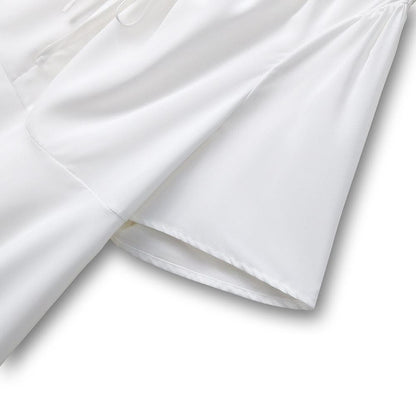 Blouse péplum à col V et col noué à volants grande taille - image 2