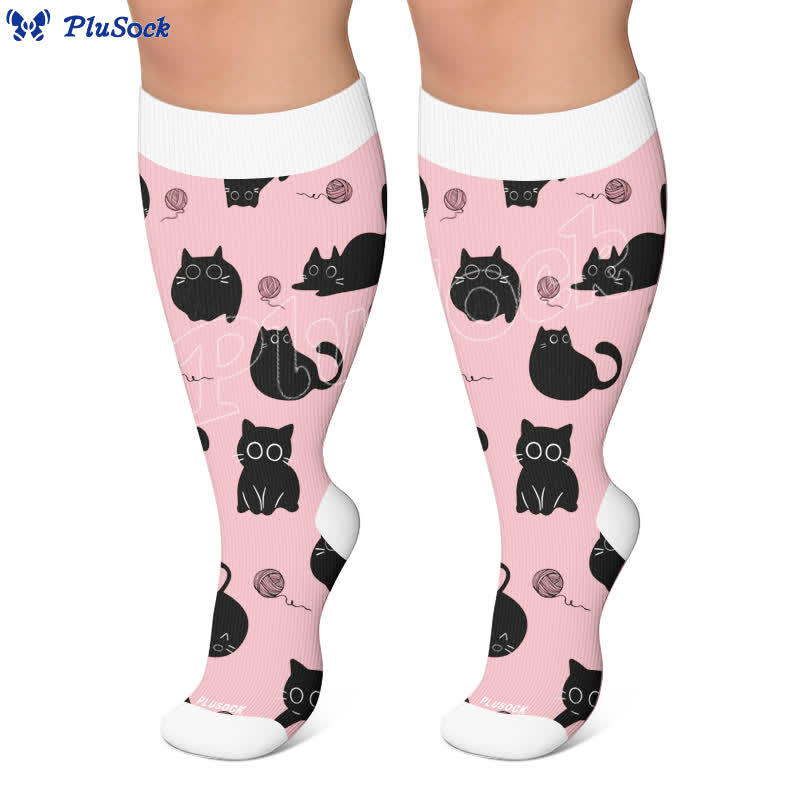 Chaussettes de compression grandes tailles Color Pop Cat - image 7