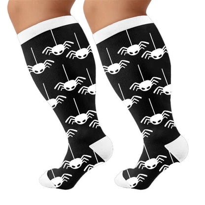 Chaussettes de compression fantaisie roses et violettes grandes tailles - image 9