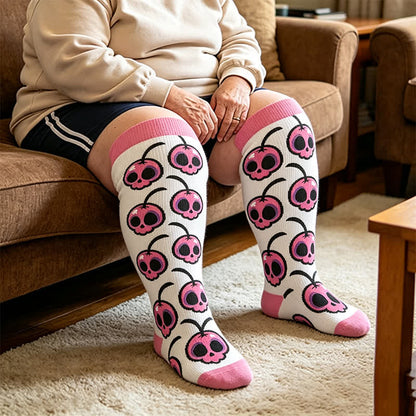 Chaussettes de compression alternatives grandes tailles à motifs de dessins animés - Blanc (1 paire) - 4XL - image 2