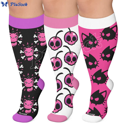 Chaussettes de compression alternatives grandes tailles à motifs de dessins animés - image 0