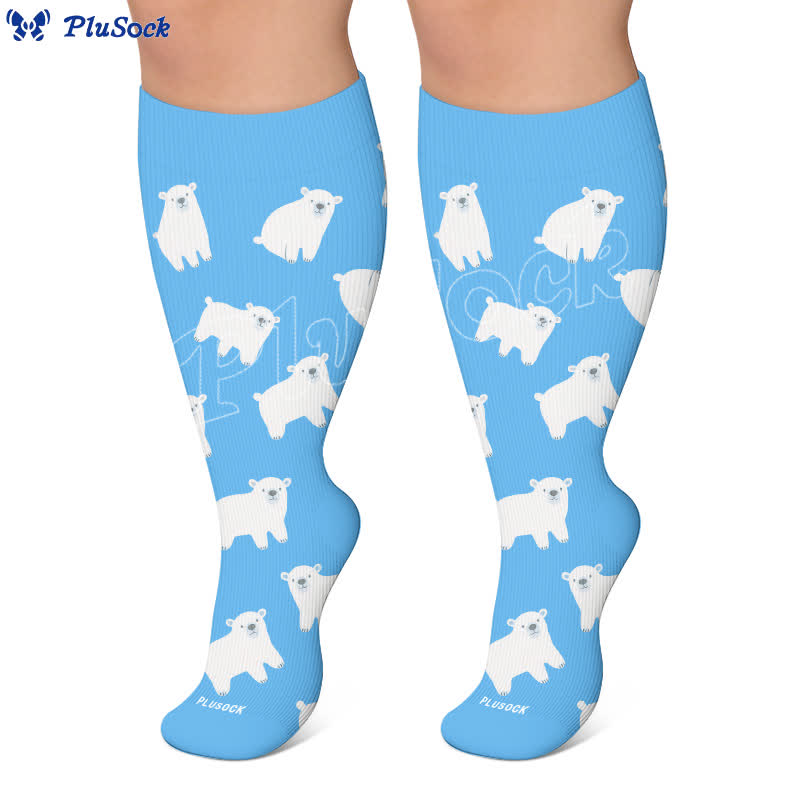 Chaussettes de compression grandes tailles à motifs fleurs et animaux. - image 5