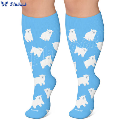 Chaussettes de compression grandes tailles à motifs fleurs et animaux. - image 5