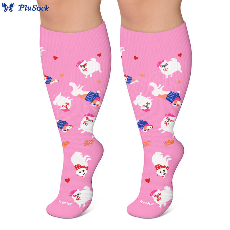 Chaussettes de compression grandes tailles à motifs fleurs et animaux. - image 7