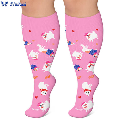 Chaussettes de compression grandes tailles à motifs fleurs et animaux. - image 7