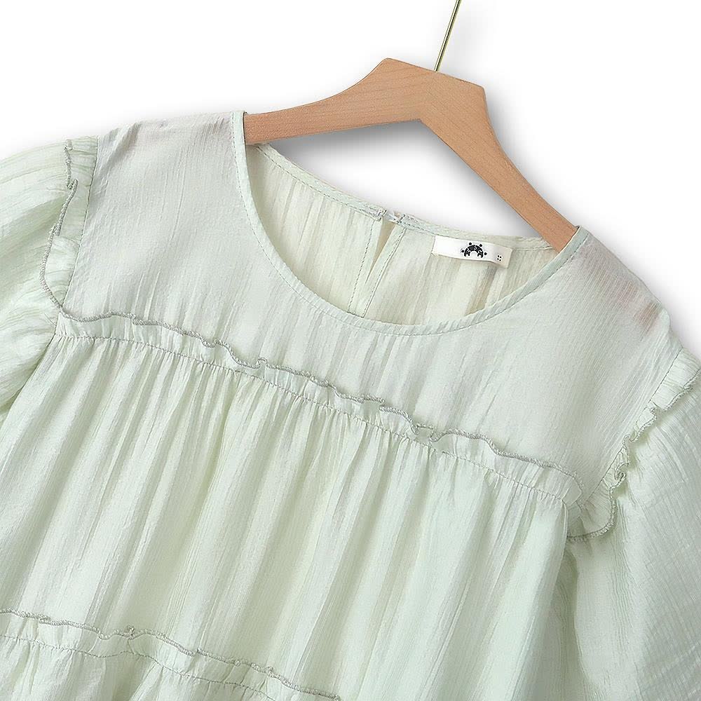 Blouse grande taille à volants en Tencel et manches papillon - image 1