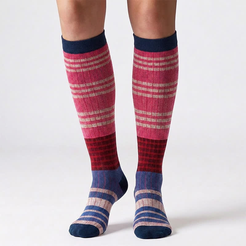 Chaussettes de compression à rayures colorées (6 paires) - image 4