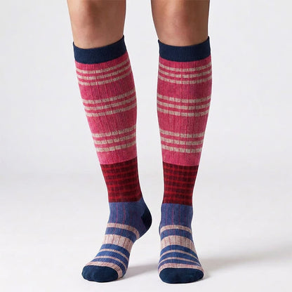 Chaussettes de compression à rayures colorées (6 paires) - image 4