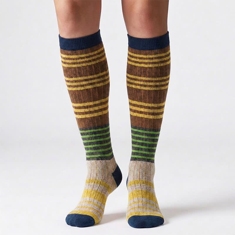 Chaussettes de compression à rayures colorées (6 paires) - image 3