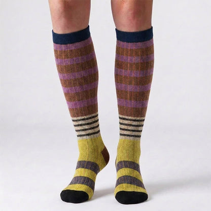 Chaussettes de compression à rayures colorées (6 paires) - image 6
