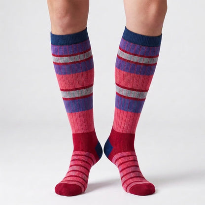 Chaussettes de compression à rayures colorées (6 paires) - image 1