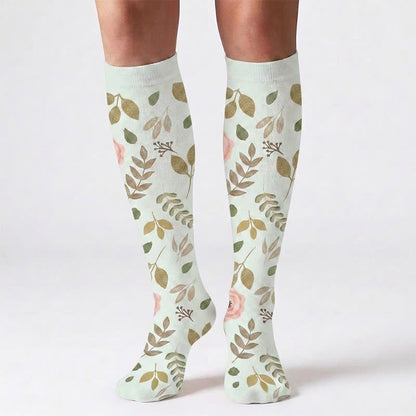 Chaussettes de compression à motif de fleurs et de feuilles (6 paires) - image 5