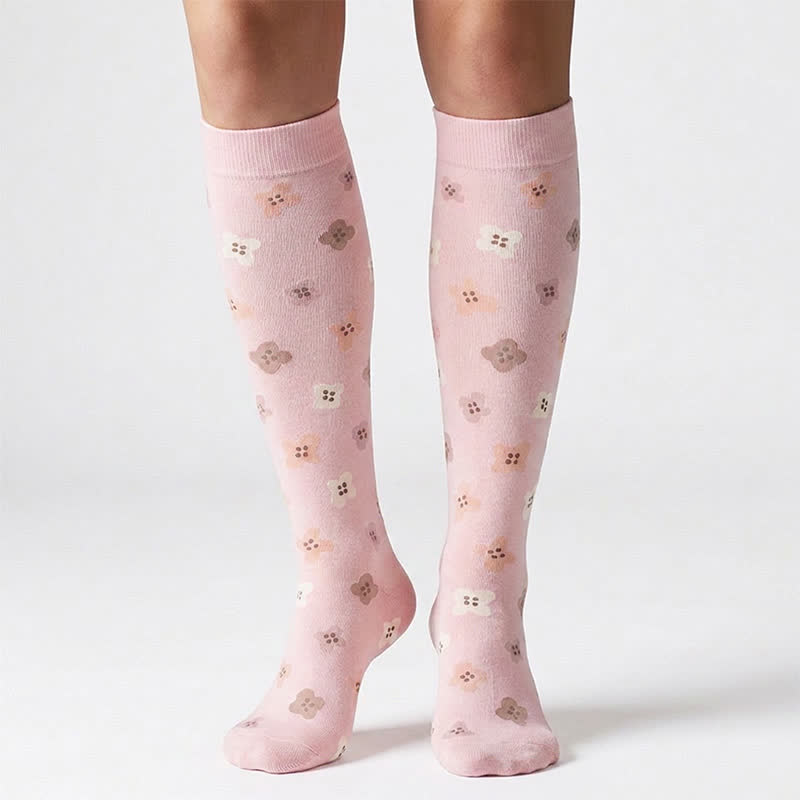 Chaussettes de compression à motif de fleurs et de feuilles (6 paires) - image 2