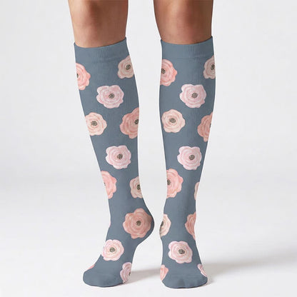 Chaussettes de compression à motif de fleurs et de feuilles (6 paires) - image 4