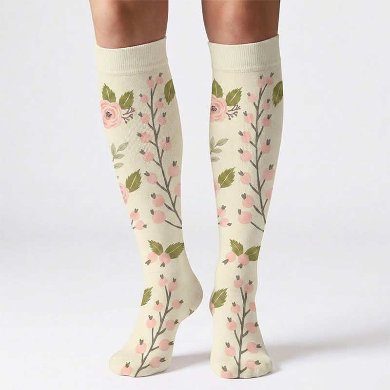 Chaussettes de compression à motif de fleurs et de feuilles (6 paires) - image 3