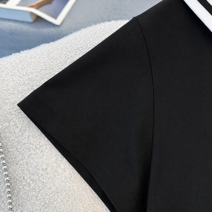 Robe midi grande taille à col marin en mélange de coton - image 2