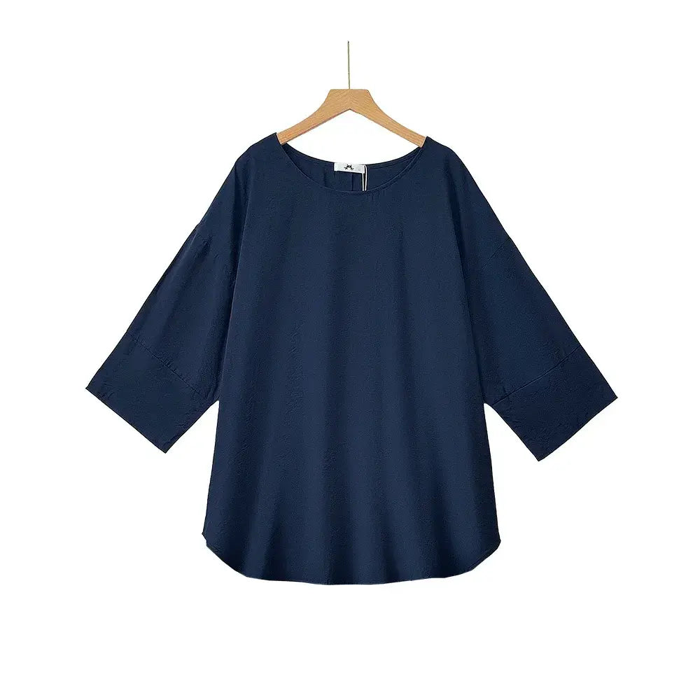 Ensemble robe et haut imprimé animalier bleu marine grande taille - Blouse - 6XL - image 6