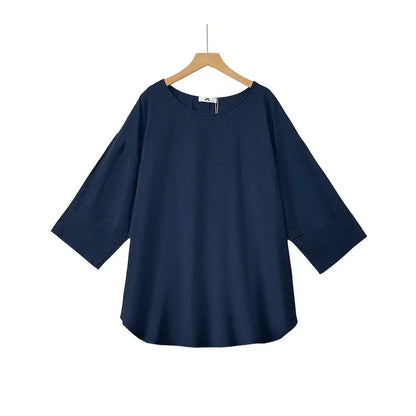 Ensemble robe et haut imprimé animalier bleu marine grande taille - Blouse - 6XL - image 6