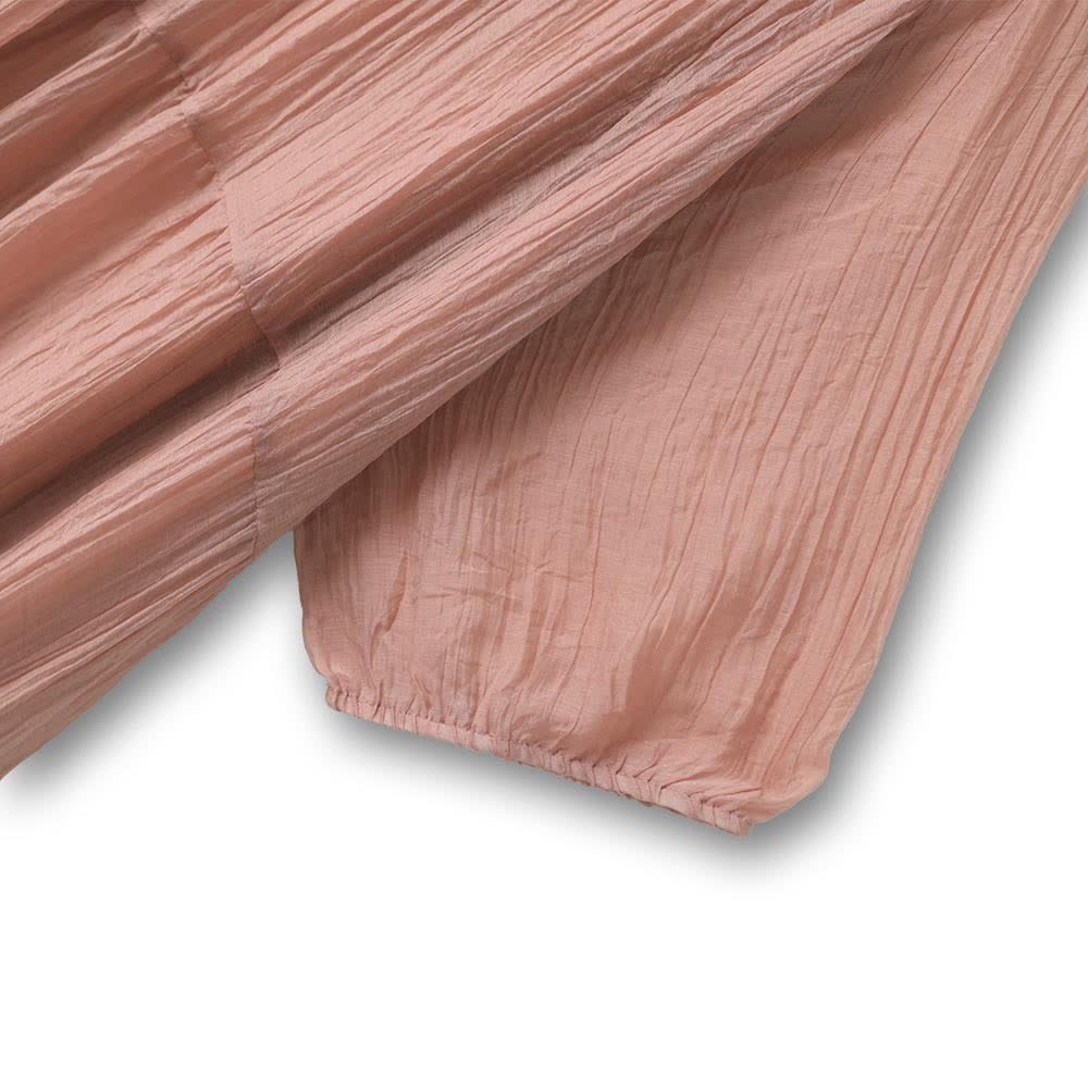 Robe mi-longue empire rose texturée grande taille - image 5