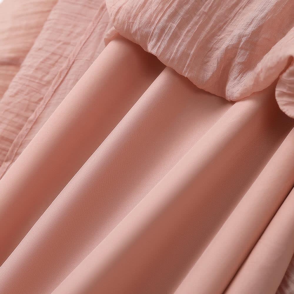 Robe mi-longue empire rose texturée grande taille - image 8