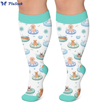 Chaussettes de compression grandes tailles à imprimé capybara et chien - image 5