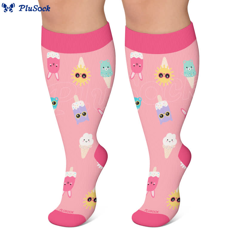 Chaussettes de compression grandes tailles à imprimé capybara et chien - image 6