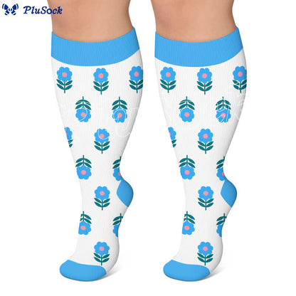 Chaussettes de compression grandes tailles Pastel Daisy - image 5