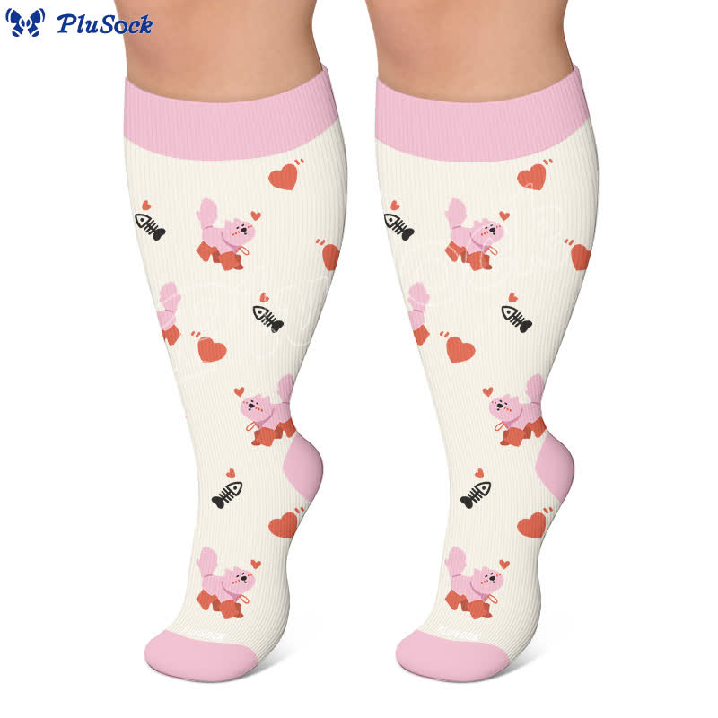 Chaussettes de compression grande taille à motif panda chat chien - image 5