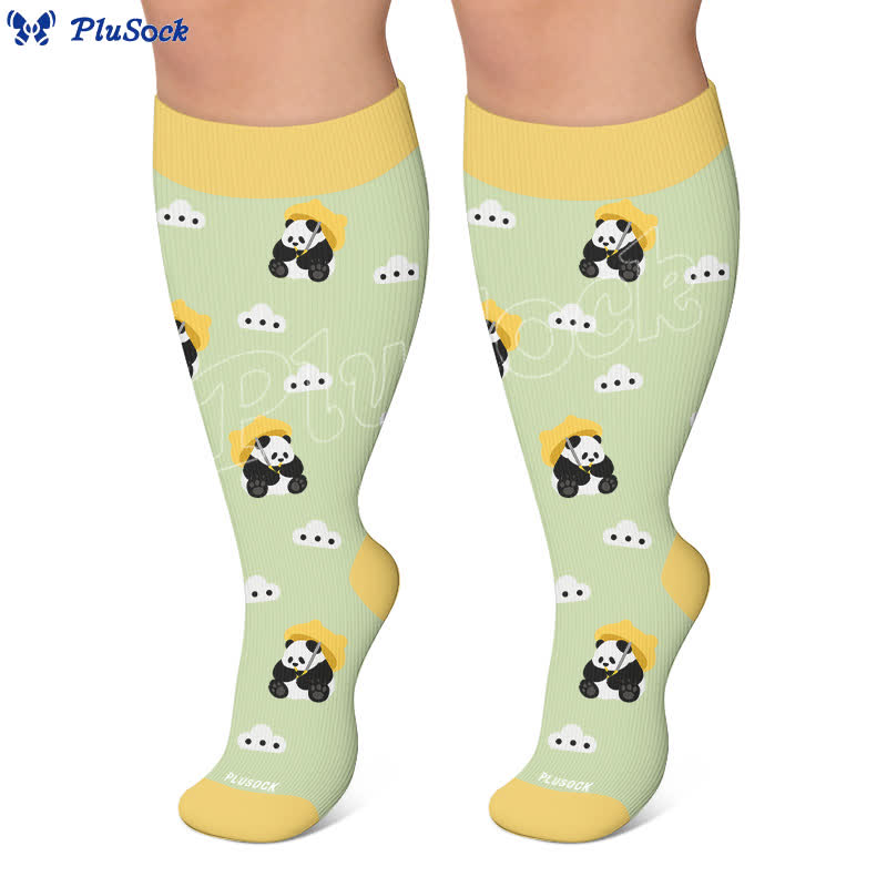 Chaussettes de compression grande taille à motif panda chat chien - image 6