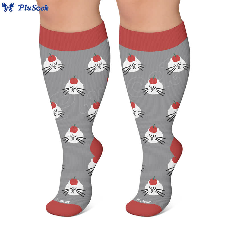 Chaussettes de compression grande taille à motif panda chat chien - image 7