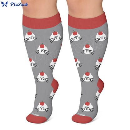 Chaussettes de compression grande taille à motif panda chat chien - image 7