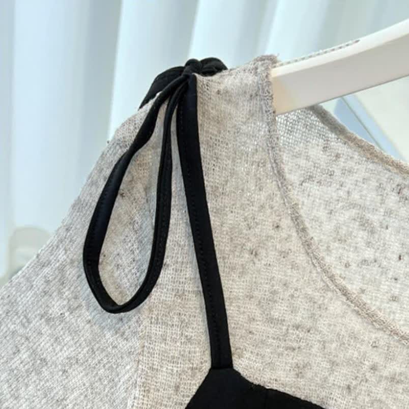 Robe midi à bretelles nouées et volants pour grandes tailles - image 5