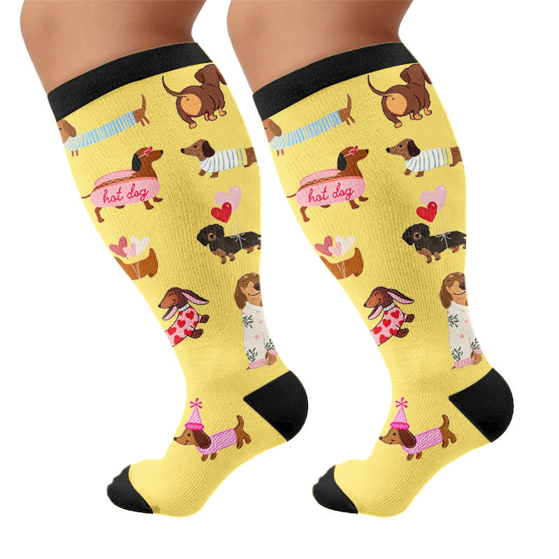 Lunettes de soleil cœur grande taille, chaussettes de compression pour chien - Jaune (1 paire) - 4XL - image 8