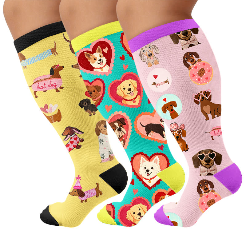 Lunettes de soleil cœur grande taille, chaussettes de compression pour chien - Multicolore (3 paires) - 4XL - image 4