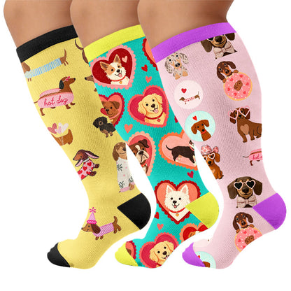 Lunettes de soleil cœur grande taille, chaussettes de compression pour chien - Multicolore (3 paires) - 4XL - image 4