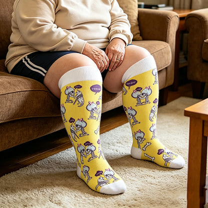 Chaussettes de compression grande taille Skull Moon Cat - image 3