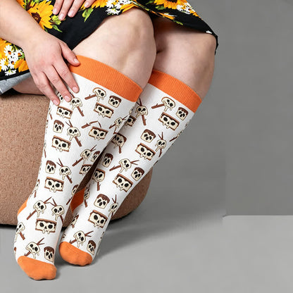 Chaussettes de compression grande taille ange fantôme cœur - Orange - 4XL - image 3