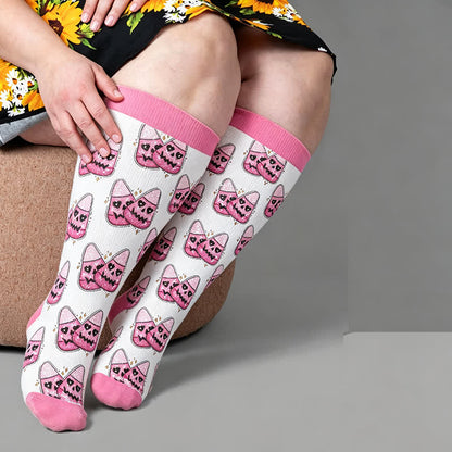 Chaussettes de compression grande taille ange fantôme cœur - image 1