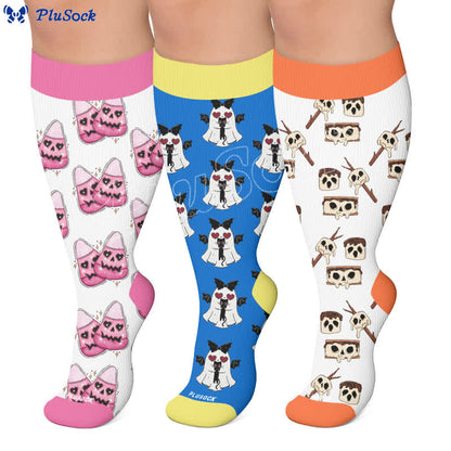 Chaussettes de compression grande taille ange fantôme cœur - image 0