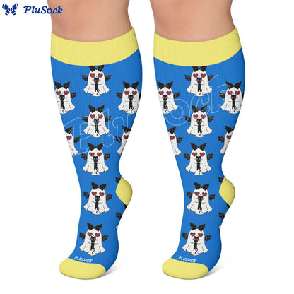 Chaussettes de compression grande taille ange fantôme cœur - image 6