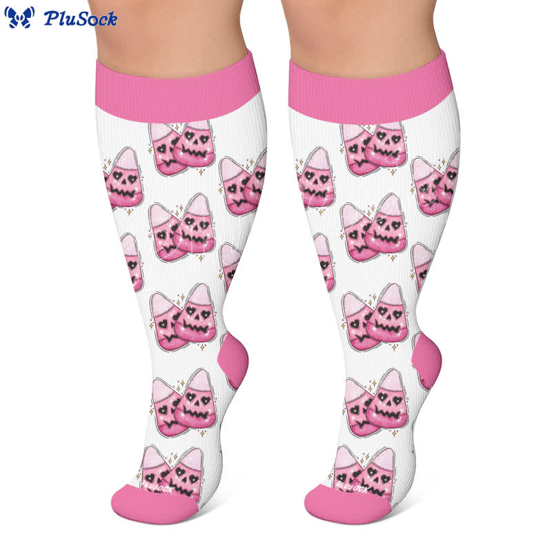 Chaussettes de compression grande taille ange fantôme cœur - image 5