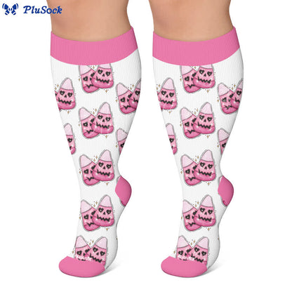 Chaussettes de compression grande taille ange fantôme cœur - image 5