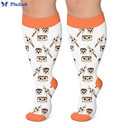 Chaussettes de compression grande taille ange fantôme cœur - image 7