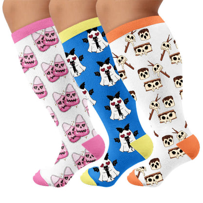 Chaussettes de compression grande taille ange fantôme cœur - image 4
